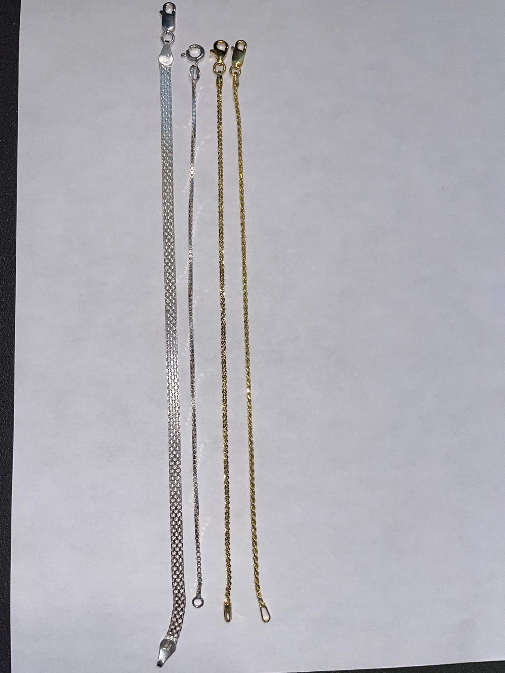 NWOT 925 Sterling Silver Bracelet Bundle | 4 Bracelets | Gold Over Silver & Mesh